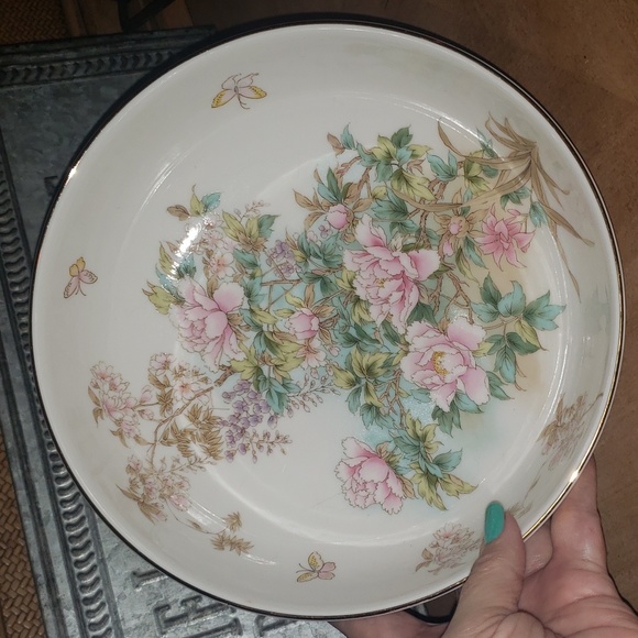 Beautiful Vintage Shibata Japanese Porcelain Floral Bowl. W. Gold Trim - Picture 4 of 4